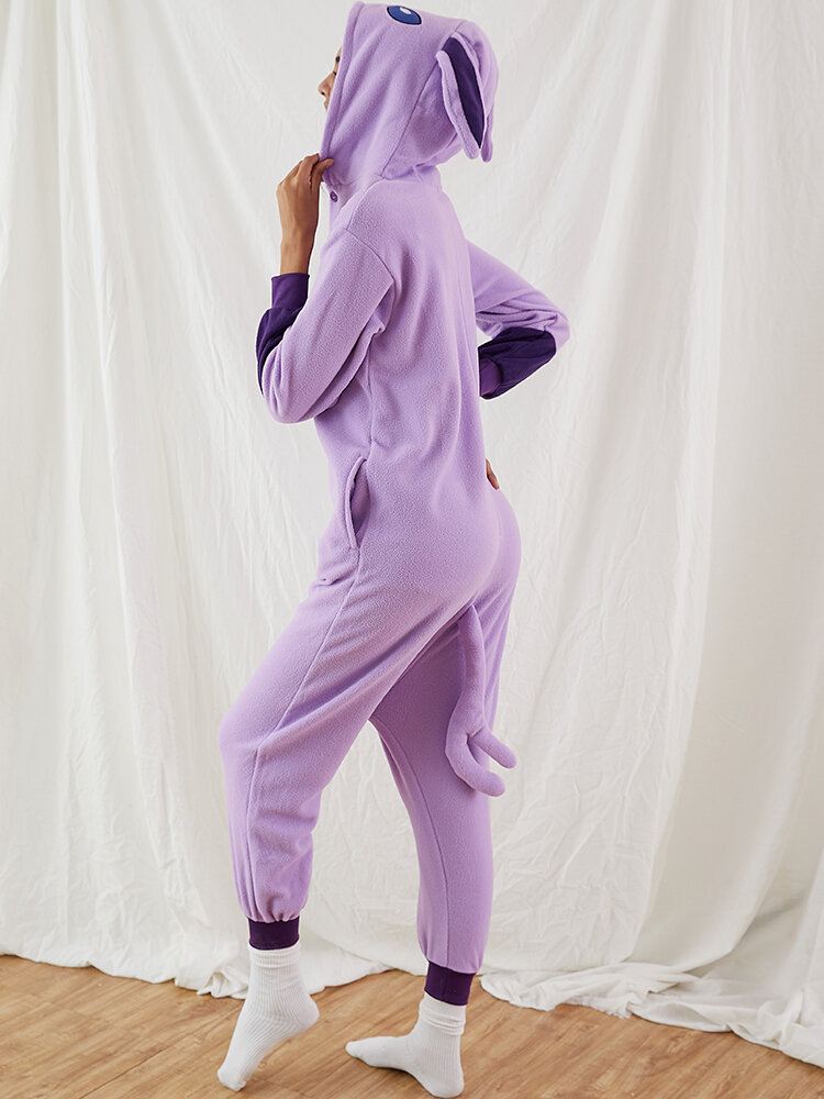 Naiset Söpö Anime Elves Graphics Fleece One Piece Home-hupullinen Haalari Kodikas Kotiasu