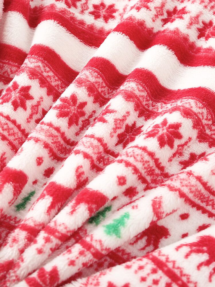 Naisten Joulutyyliprintti Suloinen Hirvihupullinen Vetoketju Etutasku Kotisivu Kodikas Yksiosainen Haalari