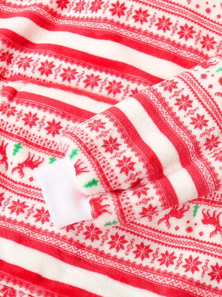 Naisten Paksu Jouluinen Lumihiutale Hirviprintti Flanellifleecevuorattu Lämmin Pyjama