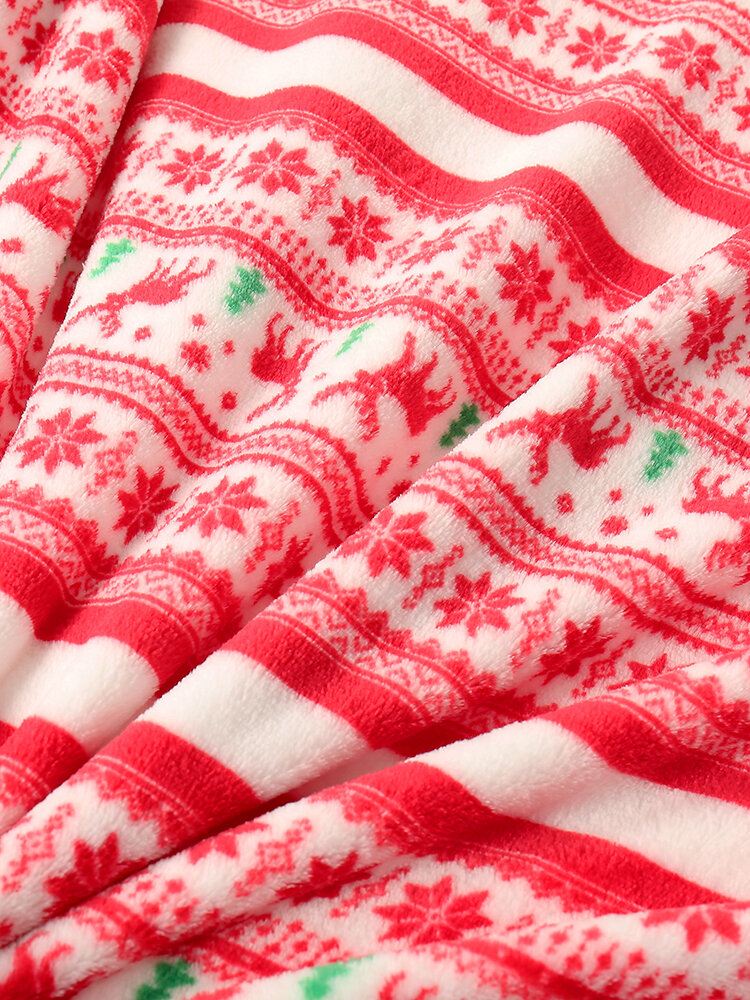 Naisten Paksu Jouluinen Lumihiutale Hirviprintti Flanellifleecevuorattu Lämmin Pyjama