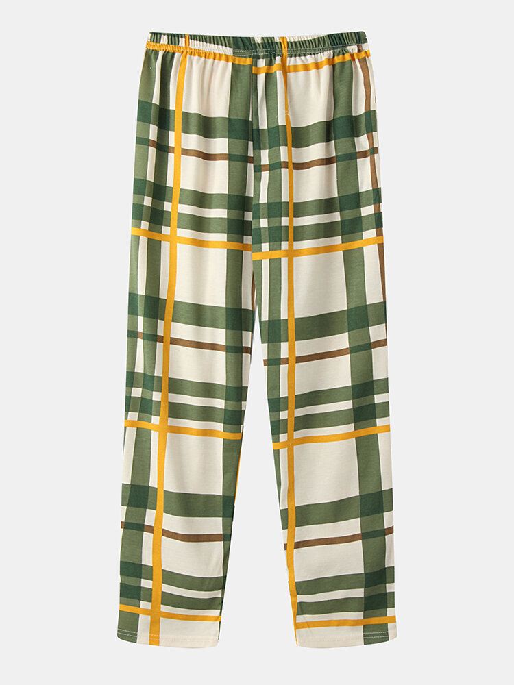 Naisten Sarjakuva Karhu Kirjainprintti O-kaula Ruudullinen Housut Joustava Vyötärö Koti Pyjamasetit