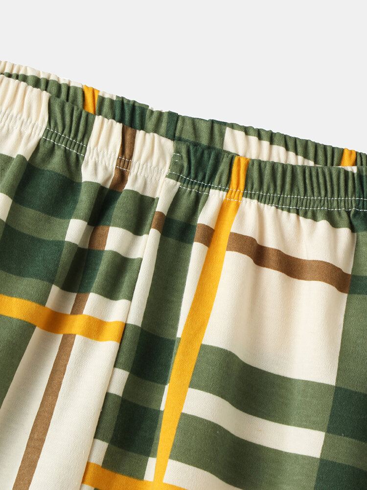 Naisten Sarjakuva Karhu Kirjainprintti O-kaula Ruudullinen Housut Joustava Vyötärö Koti Pyjamasetit