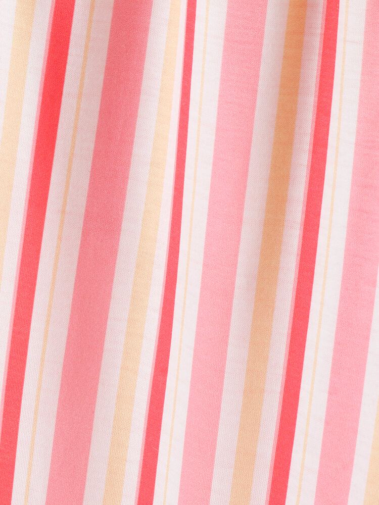 Naisten Söpöt Pandaprintti O-kaula-raidalliset Housut Kaksiosaiset Plus Size Lounge Kotipyjamasetit