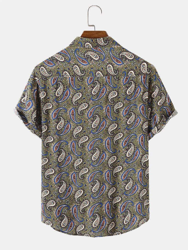 Miesten Allover-kukkahousut Paisley Print Holiday Lyhythihaiset Paidat