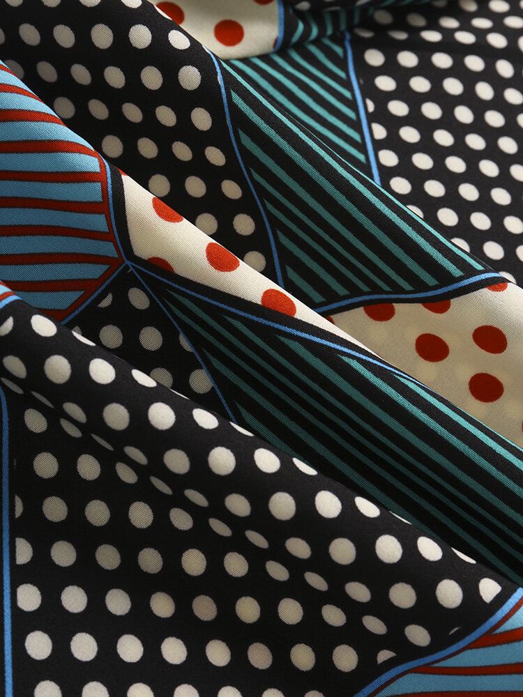 Miesten Block-raidalliset Polkadot Print-paidat