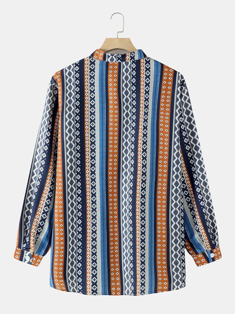 Miesten Boheemi Kuuba-tyylinen Loma Henley Retropaita