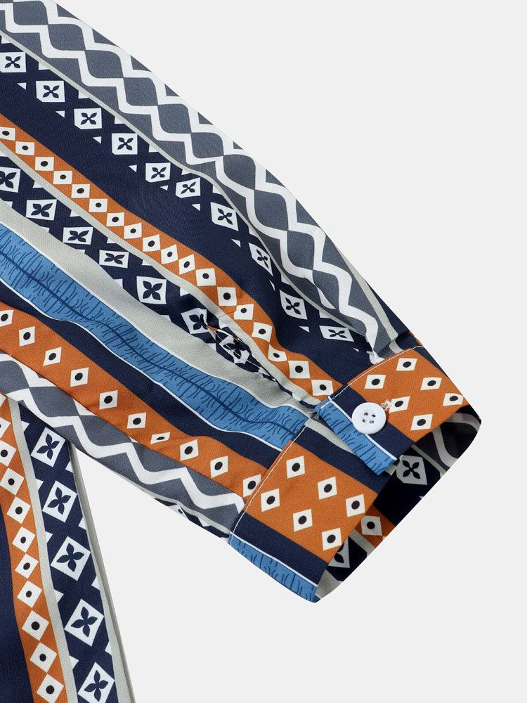 Miesten Boheemi Kuuba-tyylinen Loma Henley Retropaita