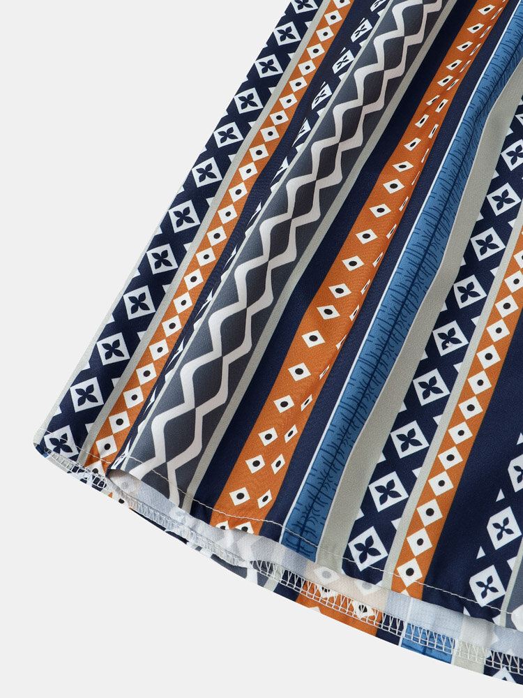 Miesten Boheemi Kuuba-tyylinen Loma Henley Retropaita