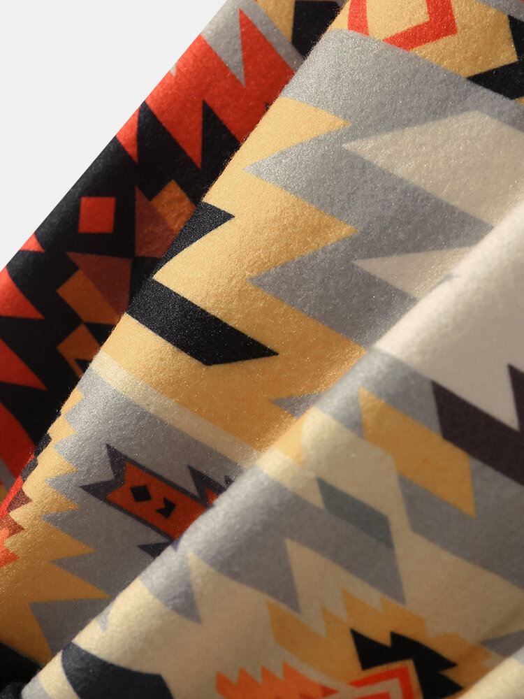 Miesten Etninen Patchwork Väri Block Lapel Casual Paidat