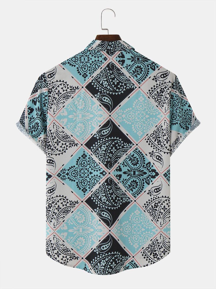 Miesten Huivi Paisley Print Lyhythihaiset Vapaa-ajan Paidat