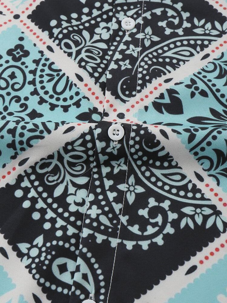 Miesten Huivi Paisley Print Lyhythihaiset Vapaa-ajan Paidat