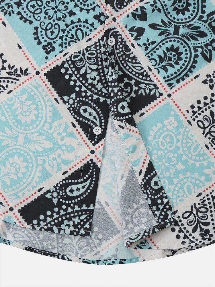 Miesten Huivi Paisley Print Lyhythihaiset Vapaa-ajan Paidat