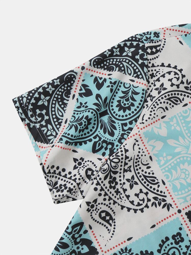Miesten Huivi Paisley Print Lyhythihaiset Vapaa-ajan Paidat