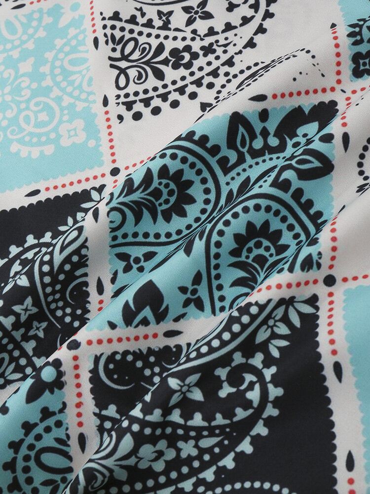 Miesten Huivi Paisley Print Lyhythihaiset Vapaa-ajan Paidat