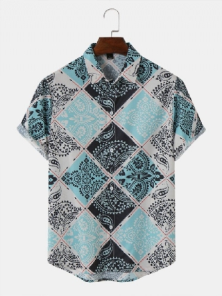 Miesten Huivi Paisley Print Lyhythihaiset Vapaa-ajan Paidat