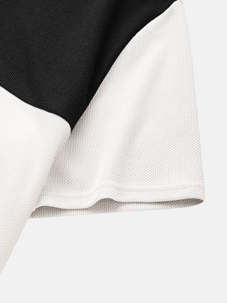 Miesten Hupullinen Vohveli Neule Väri Block Patchwork Paidat Shortsit Kaksiosaiset Asut