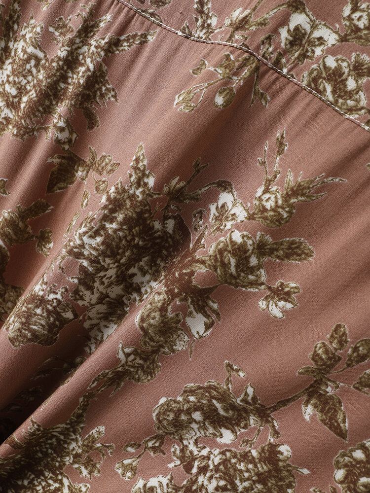 Miesten Kasvit Print Button Up Holiday Lyhythihaiset Paidat