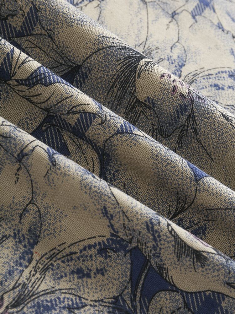 Miesten Kukkainen Ruudullinen Kuviollinen Vintage Lyhythihaiset Paidat