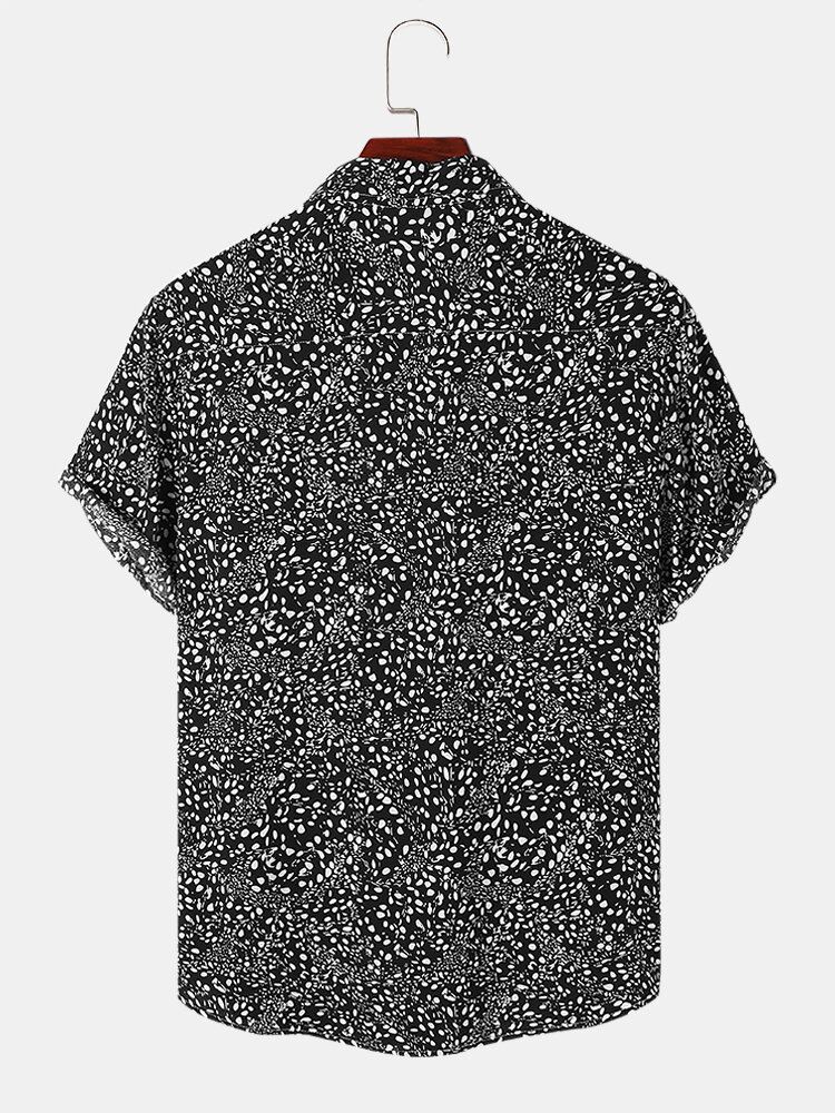 Miesten Retro Ditsy Floral Fit Ihoystävälliset Kaikki Yhteensopivat Etunapit Paidat