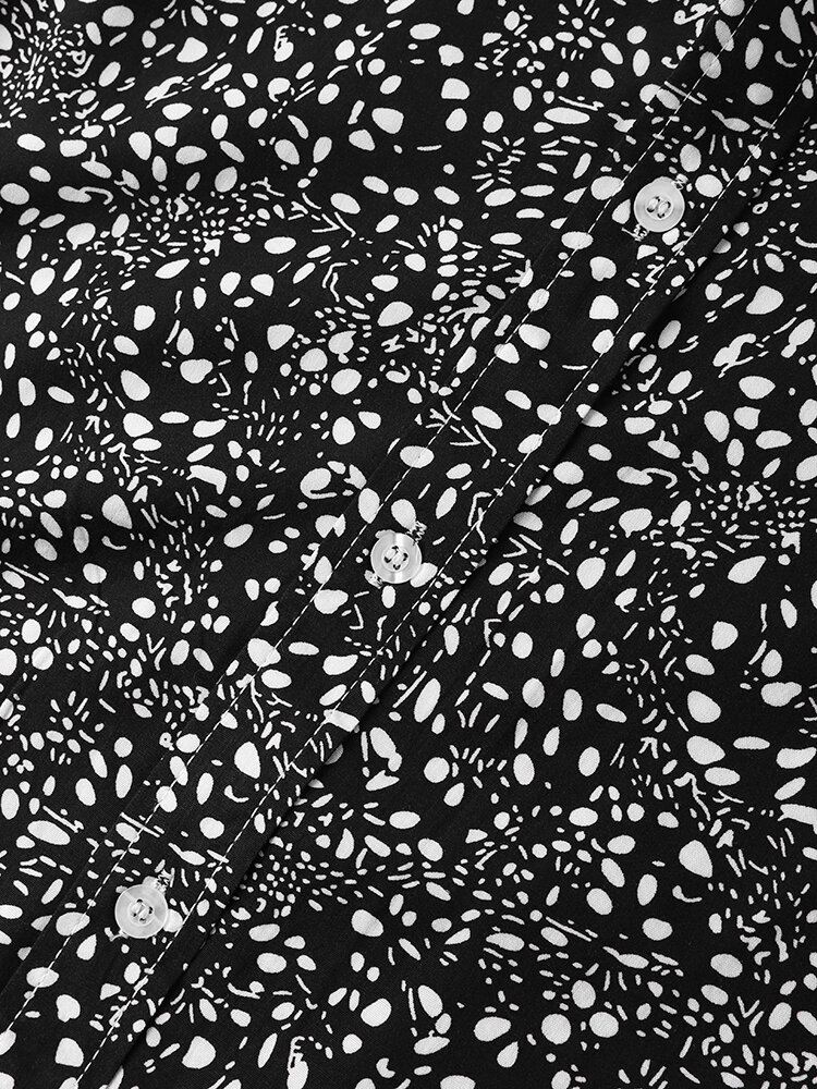 Miesten Retro Ditsy Floral Fit Ihoystävälliset Kaikki Yhteensopivat Etunapit Paidat