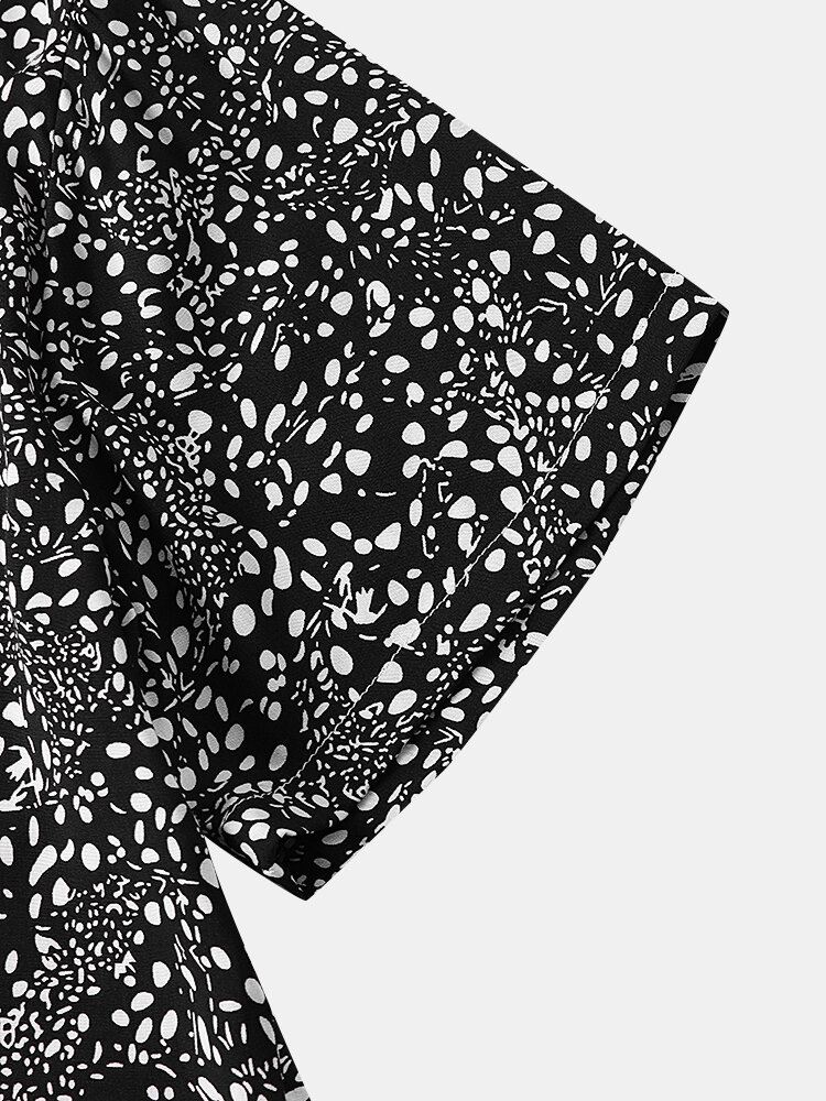 Miesten Retro Ditsy Floral Fit Ihoystävälliset Kaikki Yhteensopivat Etunapit Paidat