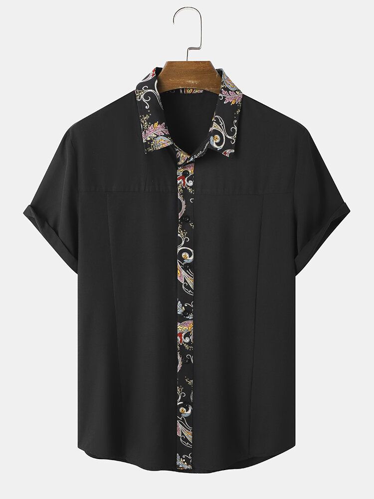 Miesten Värikkäät Paisley Print Etniset Lyhythihaiset Paidat