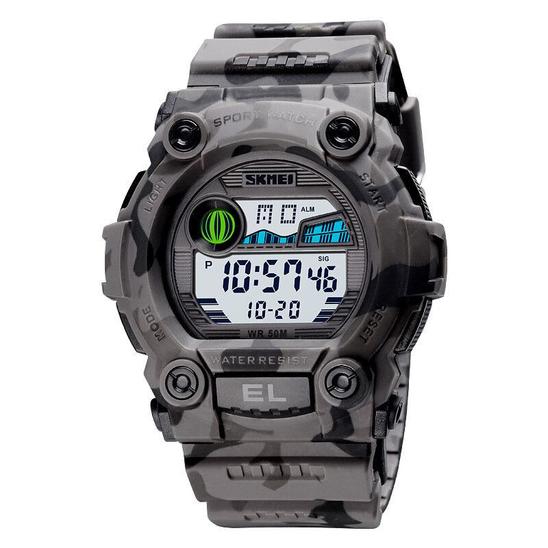 Chronograph Sport Miesten Rannekello Valaiseva Näyttö Vedenpitävä Led-digitaalikello