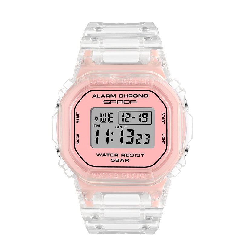 Läpinäkyvä Hihna Raikas Väri Muodikas Valoava Näyttö Sekuntikello Coupole Digital Watch
