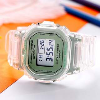 Läpinäkyvä Hihna Raikas Väri Muodikas Valoava Näyttö Sekuntikello Coupole Digital Watch