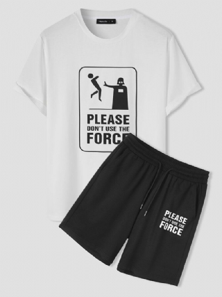 Miesten Kirjekuvio Star War Black White Lyhyet Vapaa-ajan Puvut