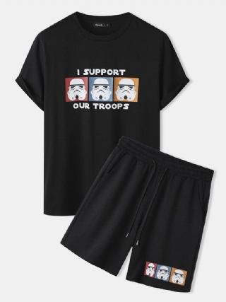 Miesten Kypäräkirjeprintti Star War Lyhyet Vapaa-ajan Puvut
