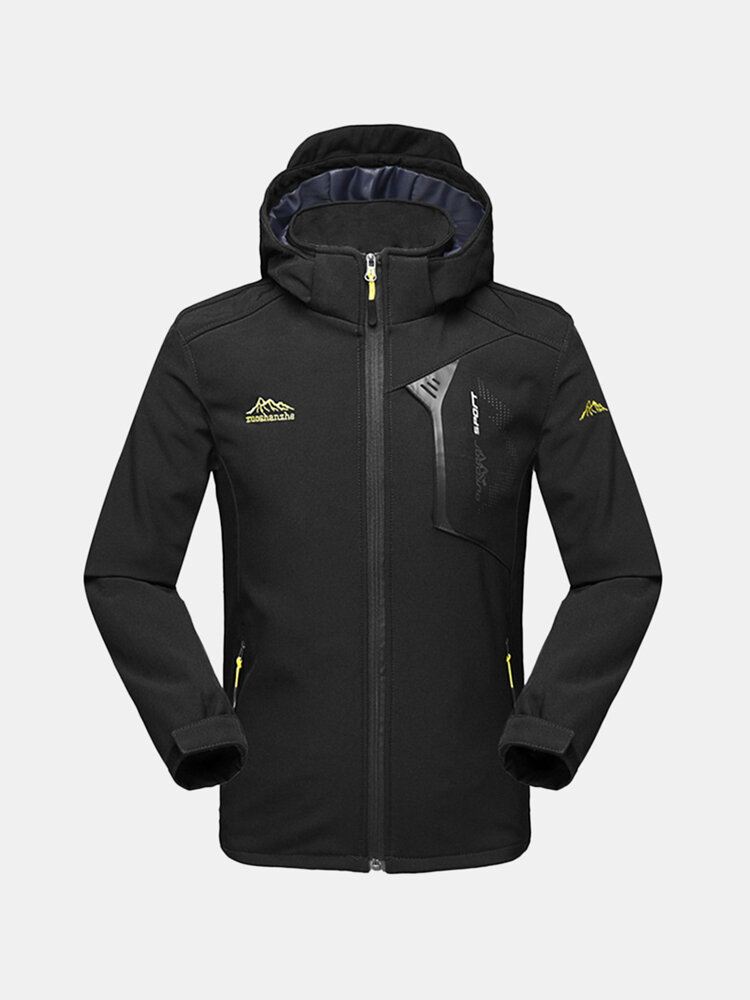 Miesten Ulkoilu Soft Shell Vettä Hylkivä Tuulenpitävä Takki