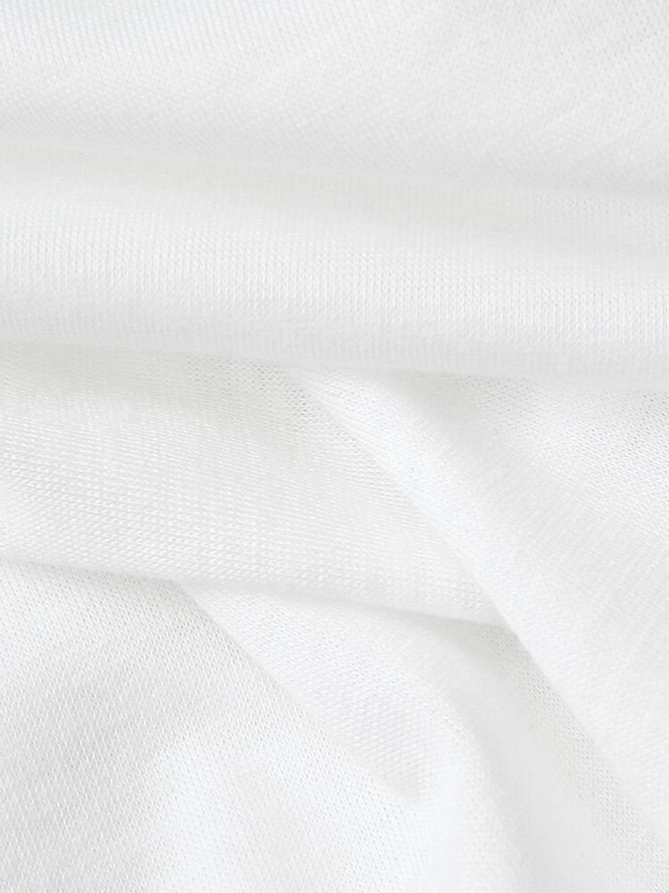 Naisten Yksiväriset Pyöreä Pääntie Hihat Rento Crop-puserot