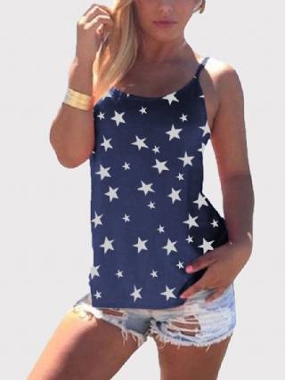 Tähti Tulosta Takaisin Ristihihaton Sling Casual Wild Tank Top