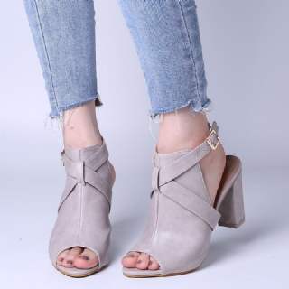 Naisten Peep Toe Slingback Solki Korkeakorkoiset Pumput