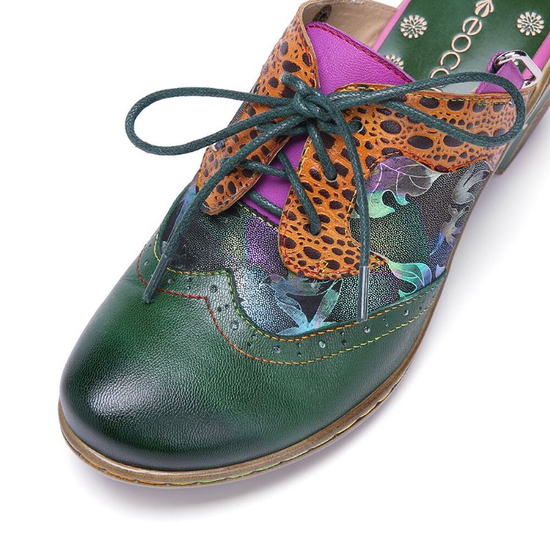 Vintage-nahkainen Kaksisuuntainen Irrotettava Olkahihna Muleilla Nauhoitettavat Koukkusilmukat Slingback-pumput