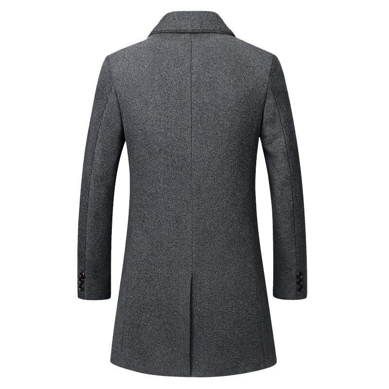 Miesten Business Casual Villainen Trenssitakki Keskipitkä Yksirivinen Slim Fit-takki