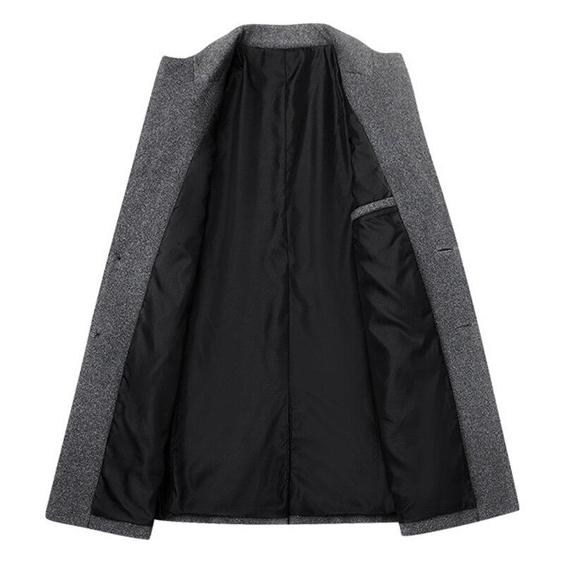 Miesten Business Casual Villainen Trenssitakki Keskipitkä Yksirivinen Slim Fit-takki
