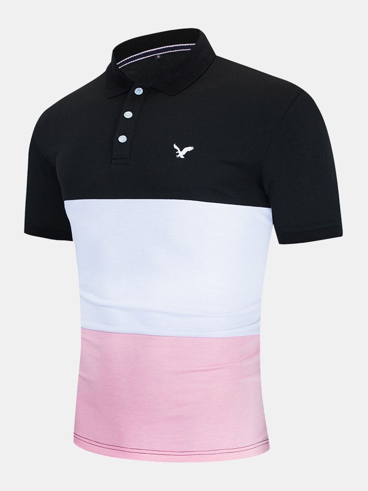 Miesten Business Patchwork Buttons Puuvillaiset Vapaa-ajan Golfpaidat