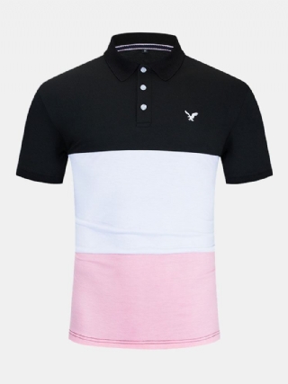 Miesten Business Patchwork Buttons Puuvillaiset Vapaa-ajan Golfpaidat