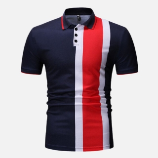 Muscle Fit Color Block Lyhythihainen Tavallinen Golfpaita