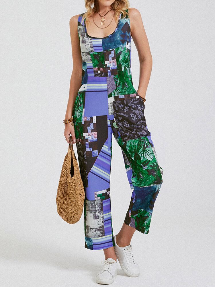 Flower Plants Geometric Print Strap Hihaton Haalari Taskulla