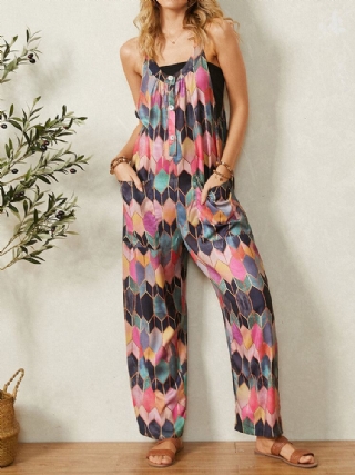 Retrogeometriset Painetut Olkaimet Patchwork Haalari Taskulla
