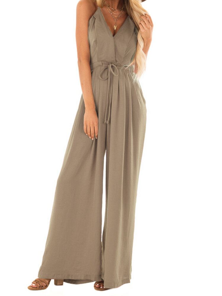 V-pääntie Camisole Solid Elegant-haalarit