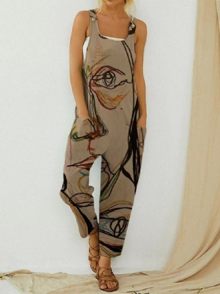 Vintage Abstract Art Illustration Print Straps Naisten Haalari Taskulla