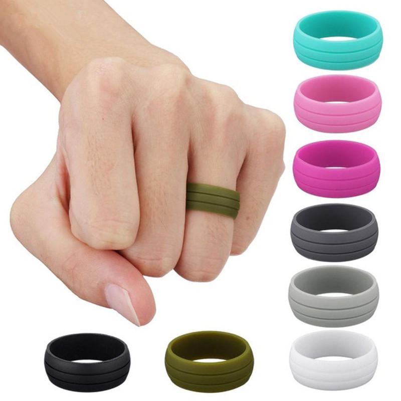8.5 mm Trendikäs Värikäs Ympäristöllinen Silikonisormus Rento Unisex Tukkulahja Miehille Naisille
