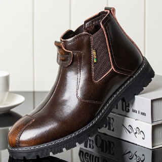 Miesten Aitoa Nahkaa Liukastumista Estävä Plus Samettilämpimät Chelsea Boots Martin Boots
