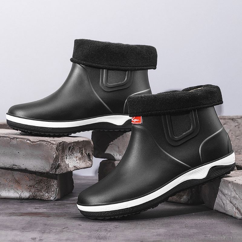 Miesten Lämmin Pehmo Vuori Pehmeä Pohja Luistamaton Slip-on Sadesaappaat