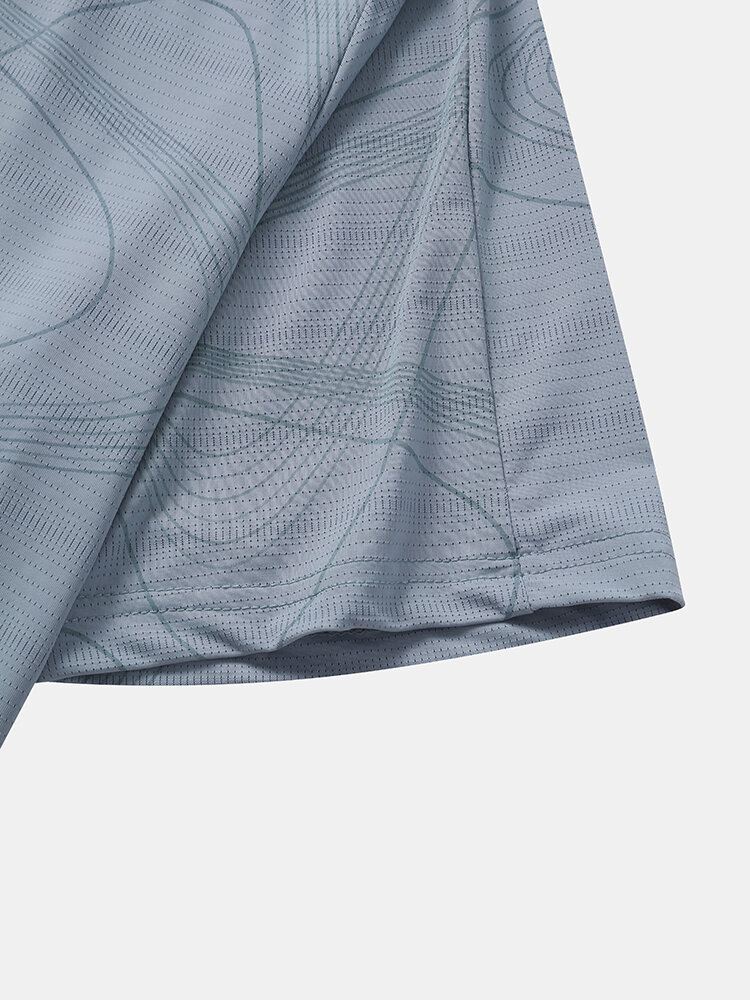 Miesten Ice Silk High Elastic Flow Vuorattu Lyhythihainen Nopeasti Kuivuva Pehmeä Activewear Toppi