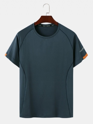 Miesten Kirjainompeleet O Kaula Quick Dry Lyhythihainen Activewear Toppi